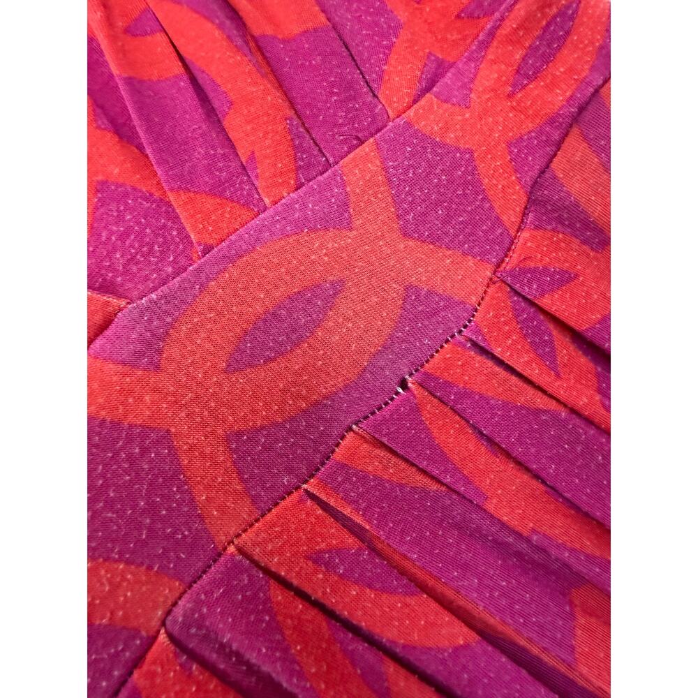 Tart Tropical Midcentury Boho Resortwear V Neck Sleevless Maxi Dress XS Pink - Picture 4 of 11